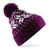 Heerlijke warme winter muts apre skie foute gebreide muts burgundy rood met wit fout patroon