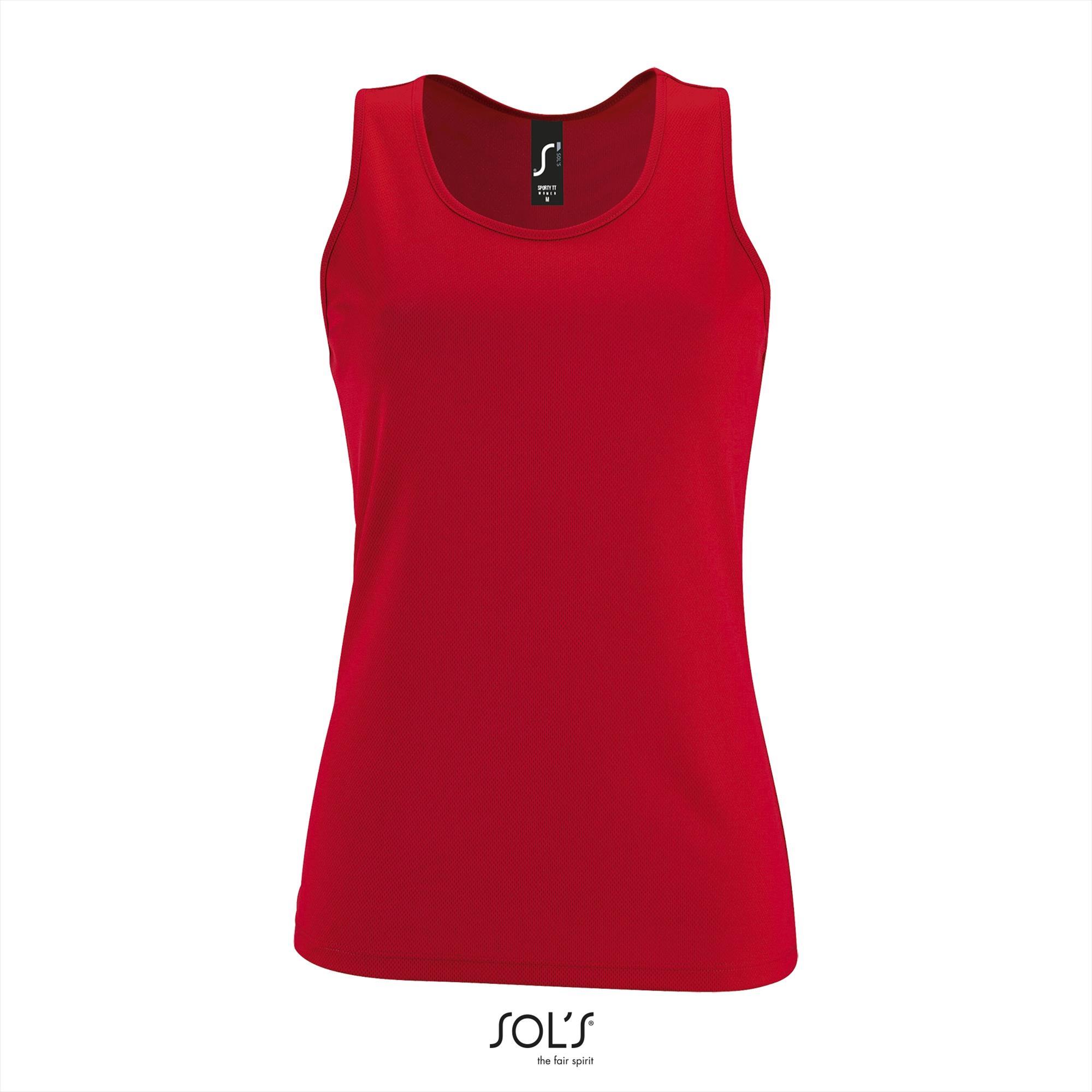 Rode dames tank top sport Polyester Sporttops