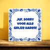 foto 3 Tegeltje Juf, sorry voor alle grijze haren!
