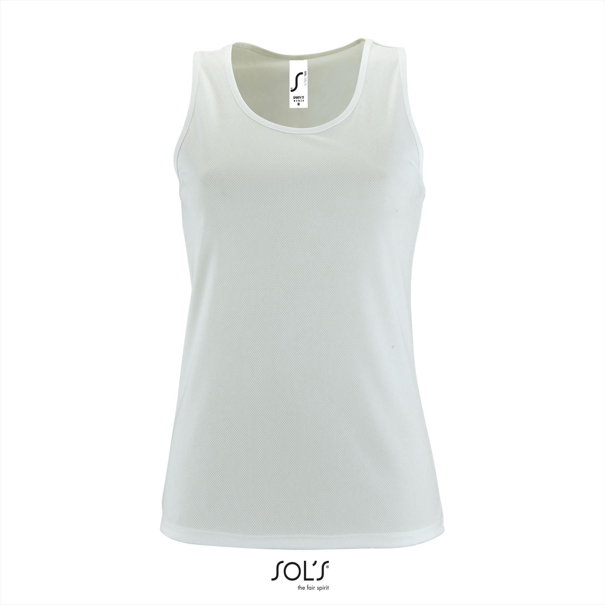 Witte dames tank top sport Polyester Sporttops