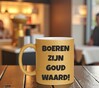 foto 2 Gouden glitter koffie mok boeren zijn goud waard stikstof beleid overheid