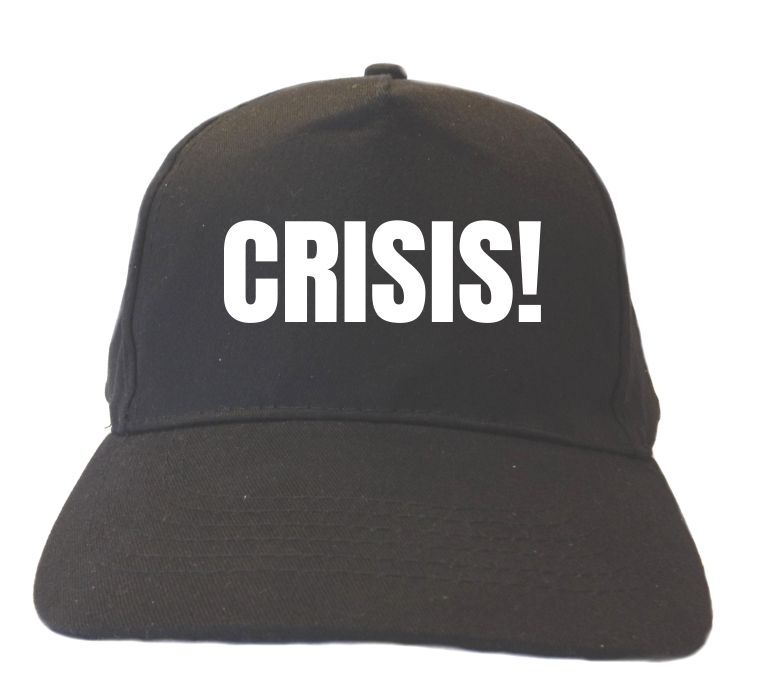 Pet met het woord crisis