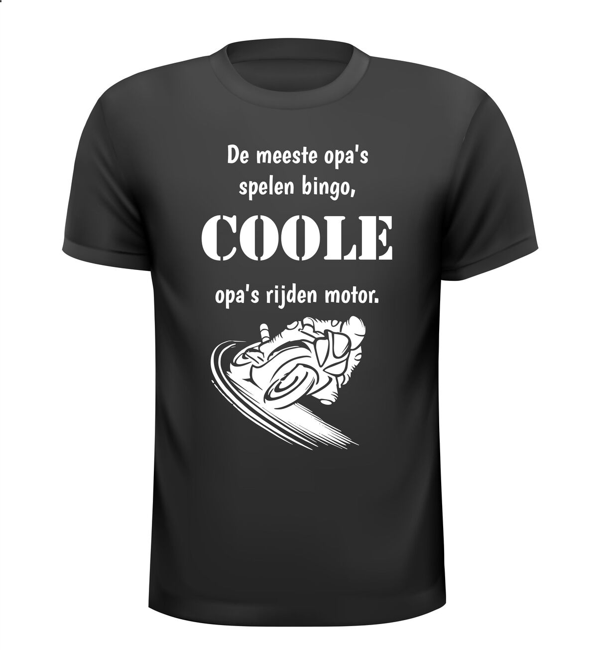 T-shirt De meeste opa's spelen bingo, coole opa's rijden motor