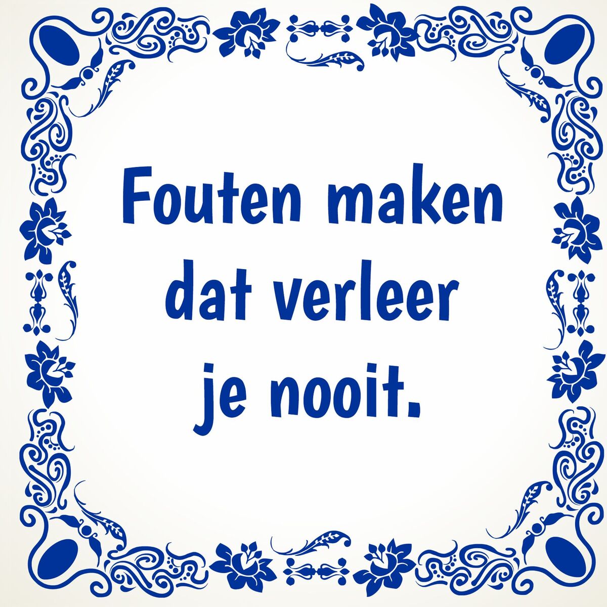 Tegeltje Fouten maken dat verleer je nooit