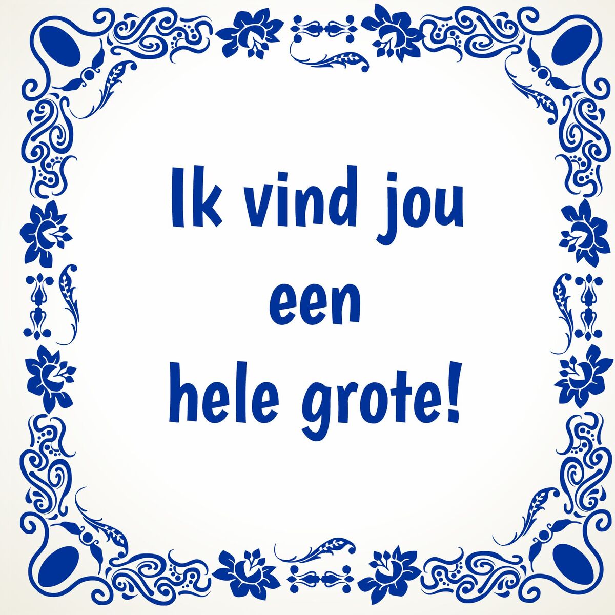 Tegeltje Ik vind jou een hele grote!