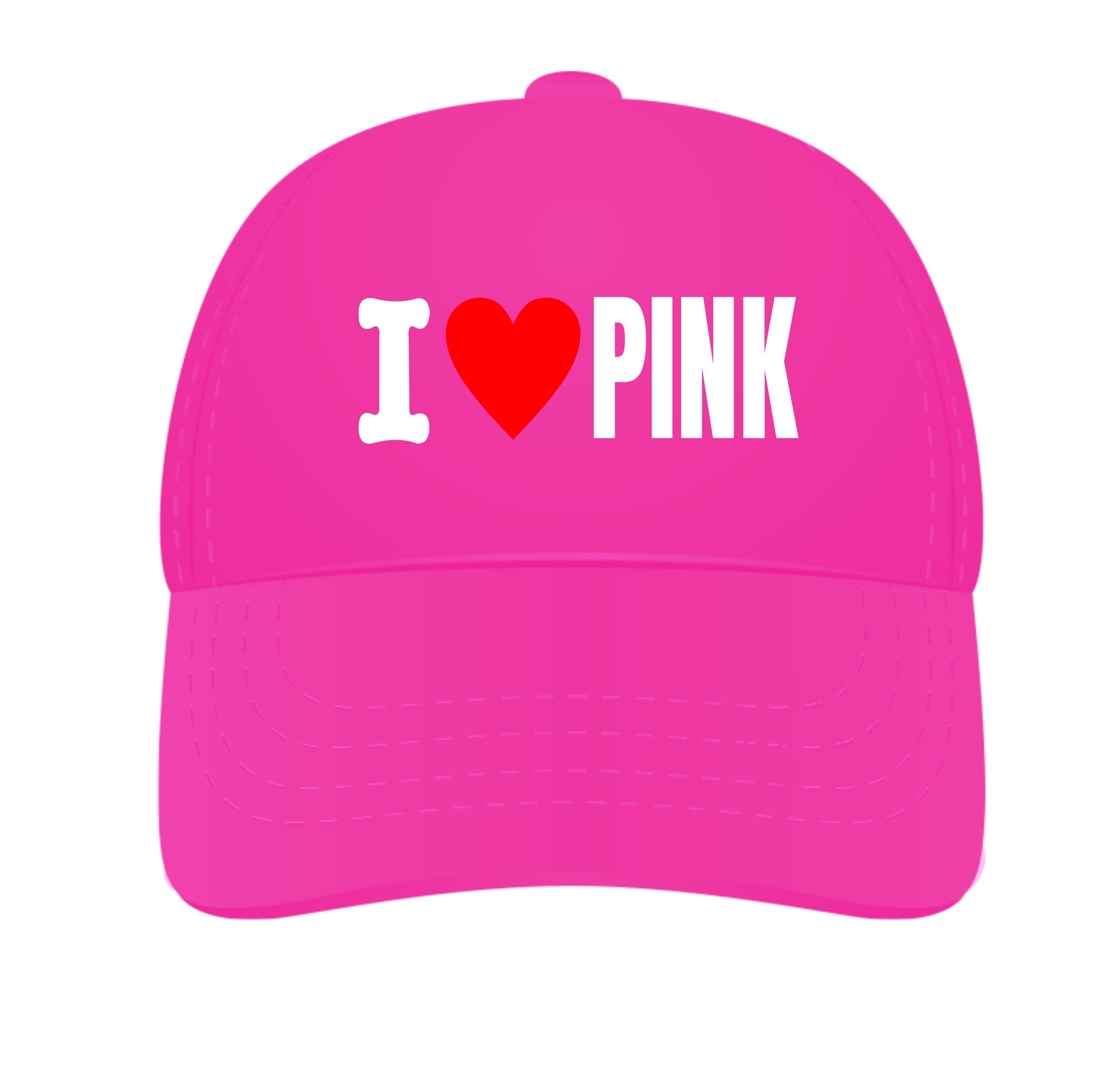 cap i love pink ik hou van roze pet