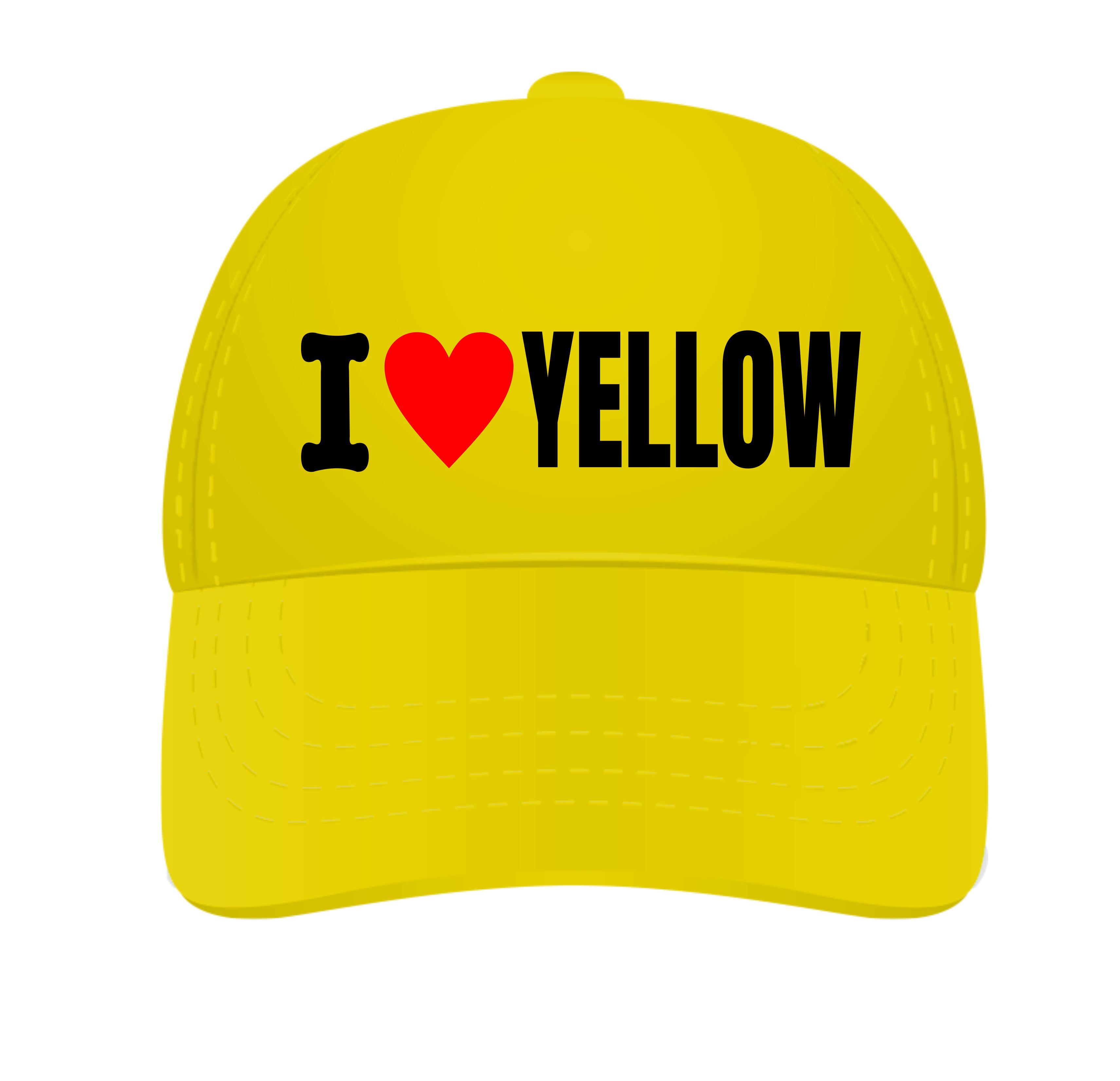 cap i love yellow pet ik hou van geel