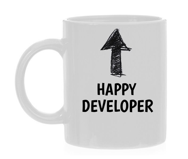 Mok happy developer ontwikkelaar programeur
