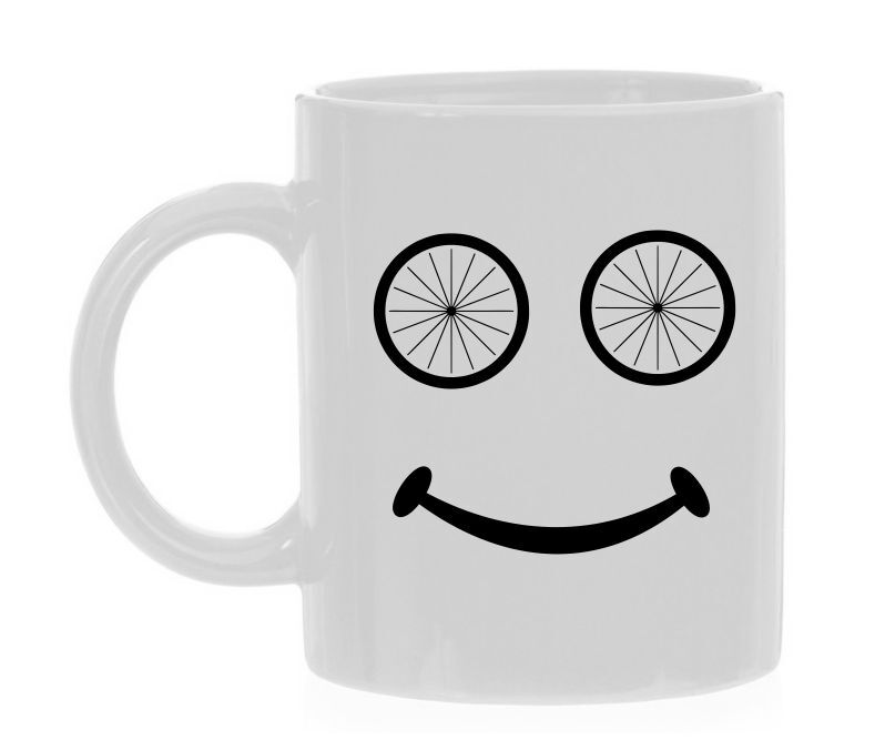 Mok smile fiets leuk fiets mok met twee wielen