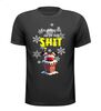 Grappig kerst t-shirt im getting too old for this shit kerstman vast in de schoorsteen