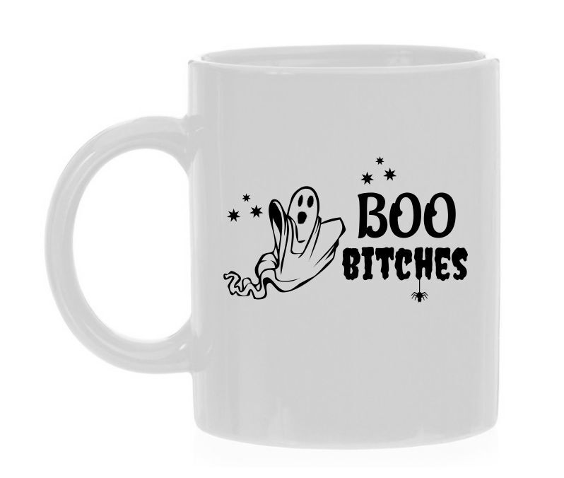 Hallwoeen koffie of thee mok boo bitches