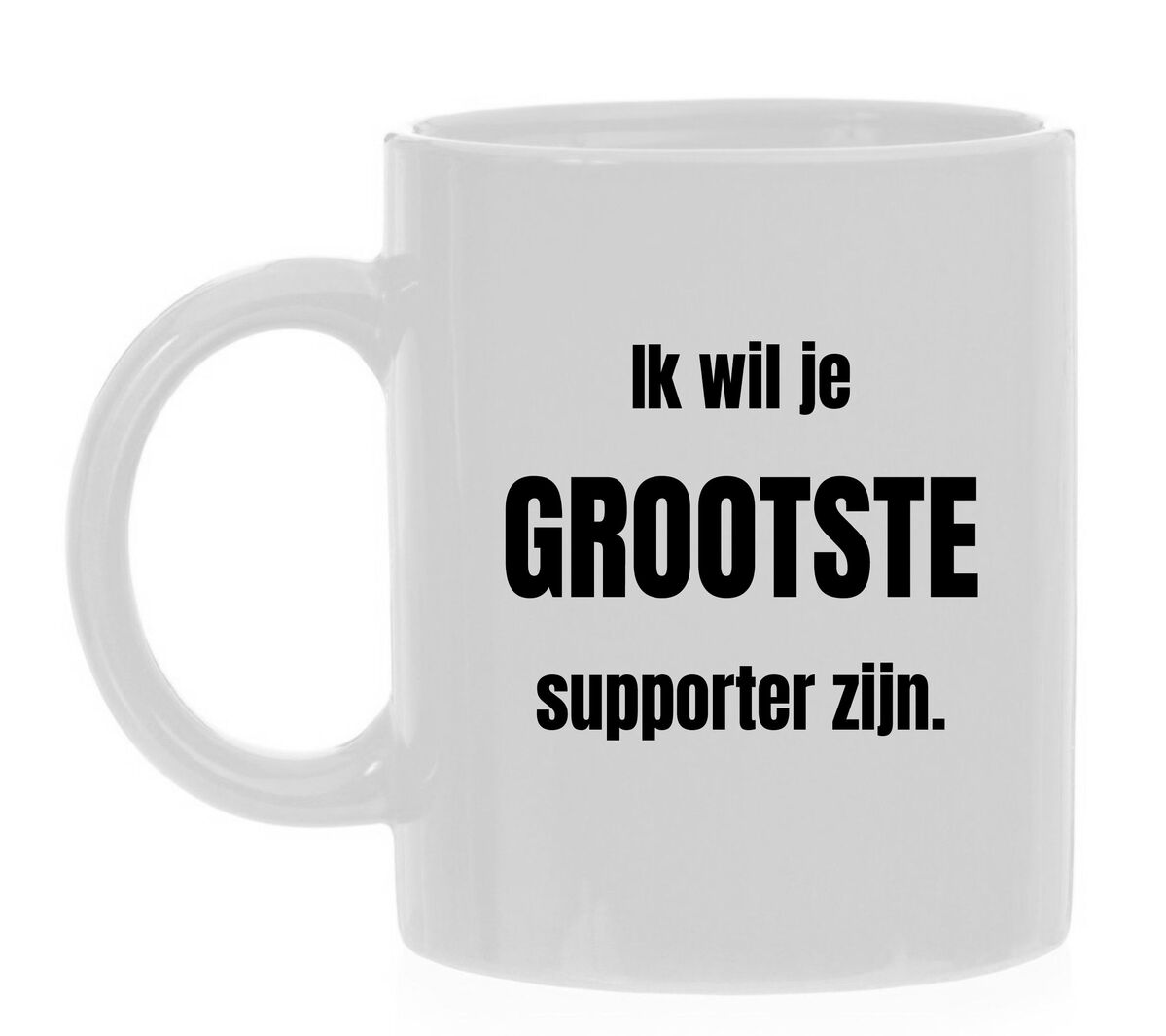 Mok Ik wil je grootste supporter zijn. Liefde Valentijn geliefde