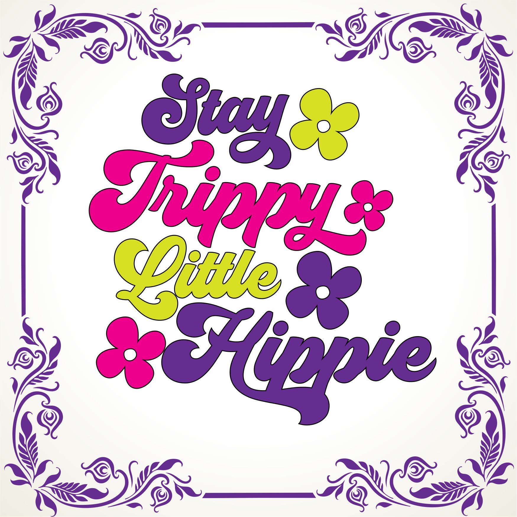 Seventies tegeltje stay trippy little hippie