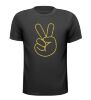 shirt gouden glitter peace hand gebaar symbool teken vrede