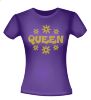 foto 2 Shirt Queen seventies foute gouden glitter opdruk flower power