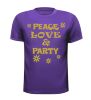 foto 3 Shirtje Peace love and party in foute gouden glitter opdruk flower power