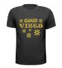 T-shirt good vibes glitter goud flower power