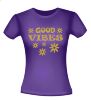 foto 4 T-shirt good vibes glitter goud flower power