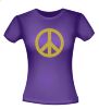 foto 2 T-shirt vrede peace teken seventies gouden glitter opdruk lekker fout seventies shirt