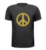 foto 3 T-shirt vrede peace teken seventies gouden glitter opdruk lekker fout seventies shirt