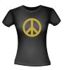 foto 4 T-shirt vrede peace teken seventies gouden glitter opdruk lekker fout seventies shirt