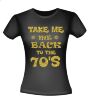 foto 2 Take me back to the seventies t-shirt met foute gouden glitter opdruk