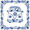 Tegeltje met een schets van een Volkswagen Transporter Oldtimer liefhebber