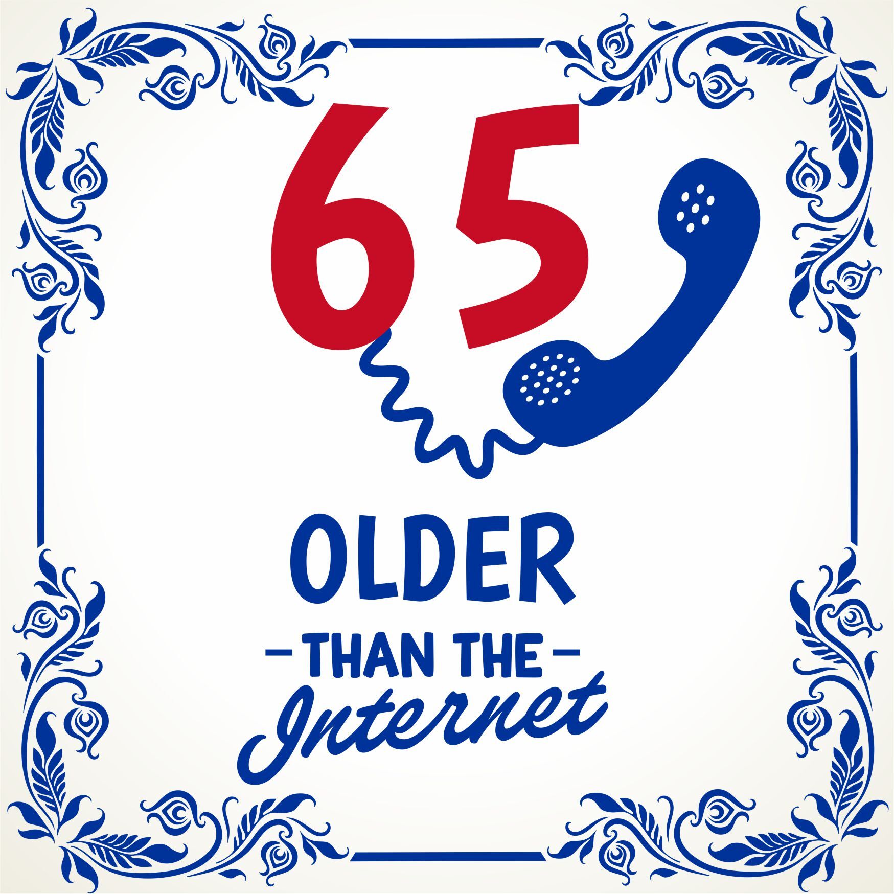 65 older than the internet tegel grappig orgineel en betaalbaar
