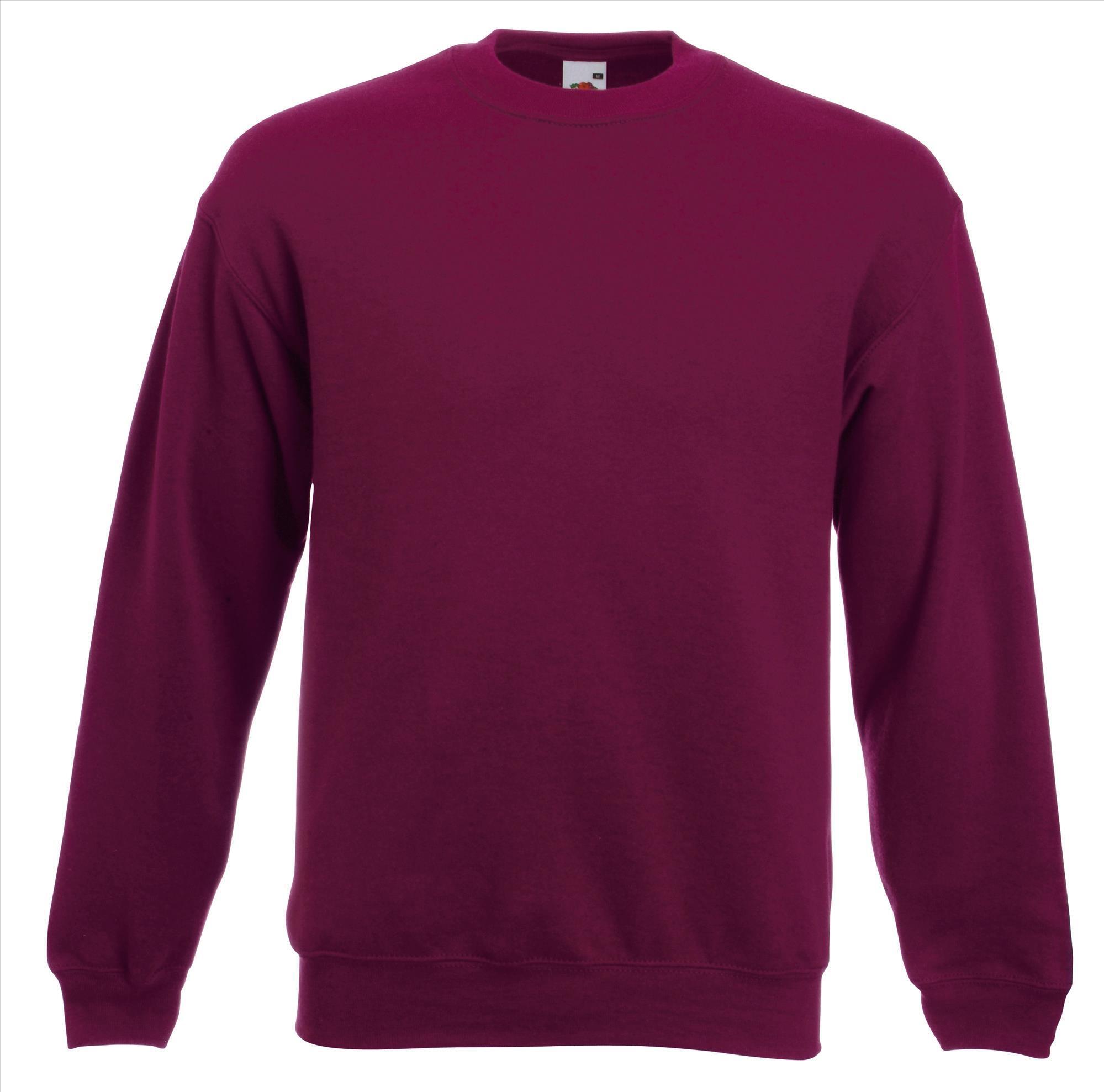 Burgundy trui sweater klassieke uitvoering unisex