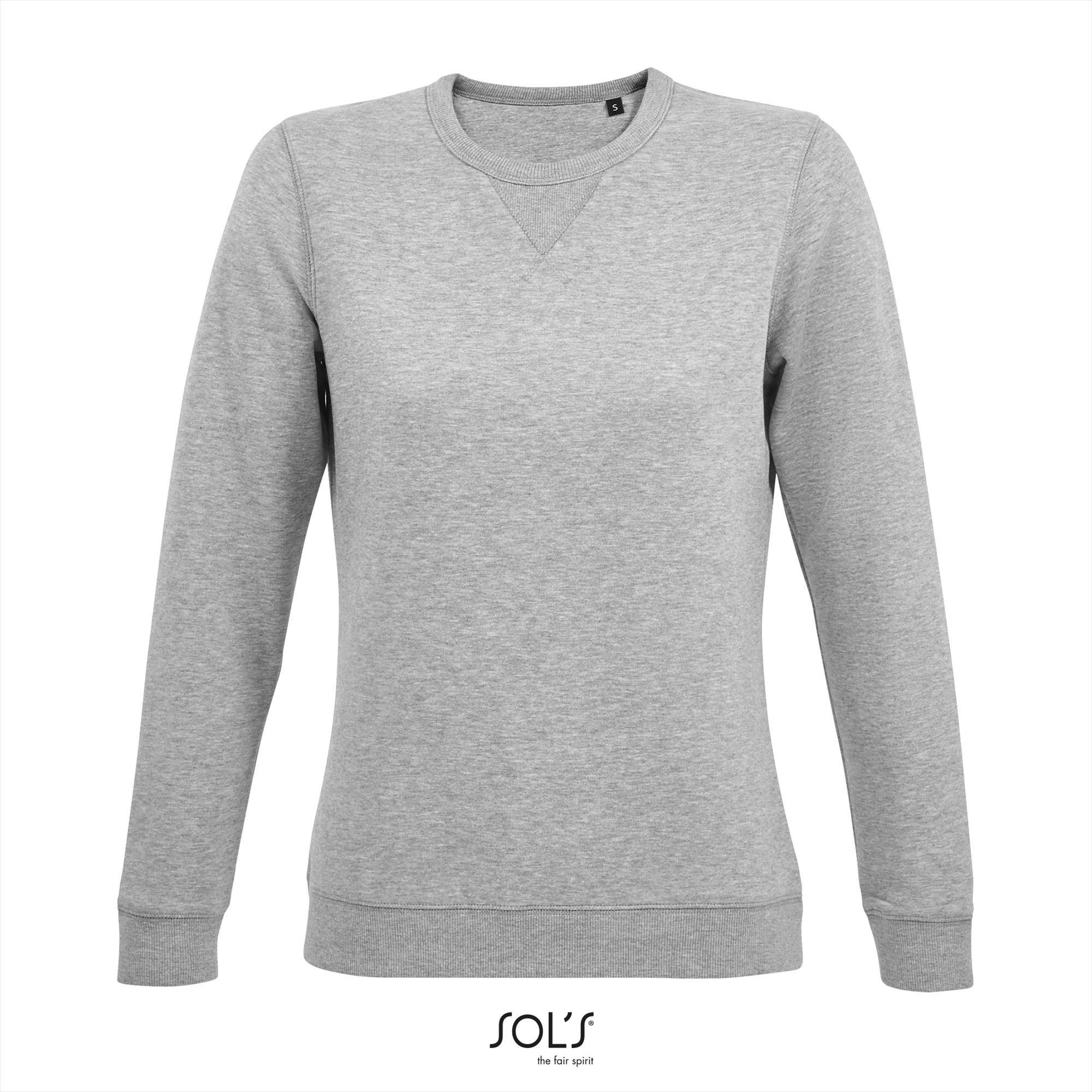 Dames sweatshirt Sweaters voor Dames bedrukbaar grijs melange
