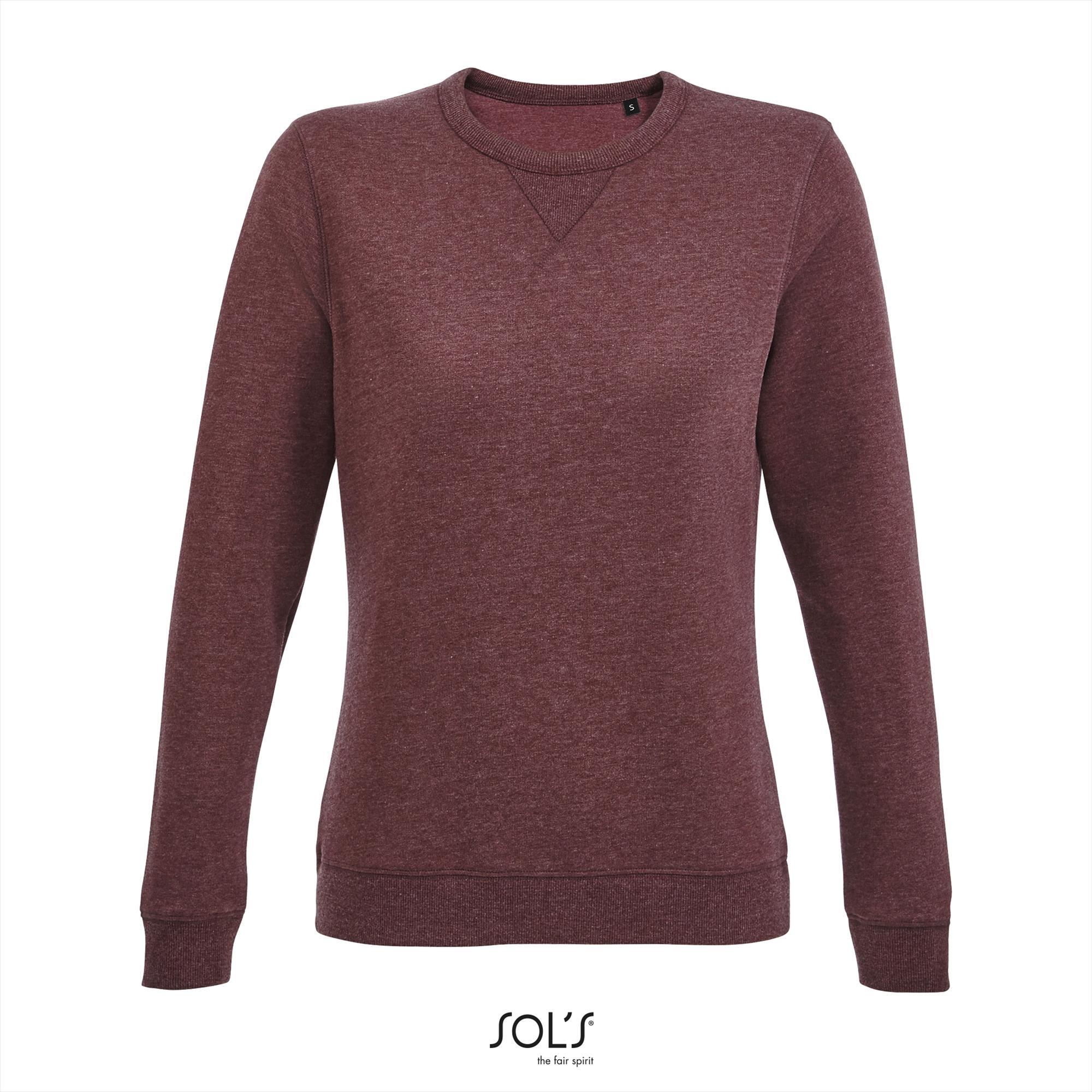 Dames sweatshirt Sweaters voor Dames bedrukbaar Heather Oxblood rood