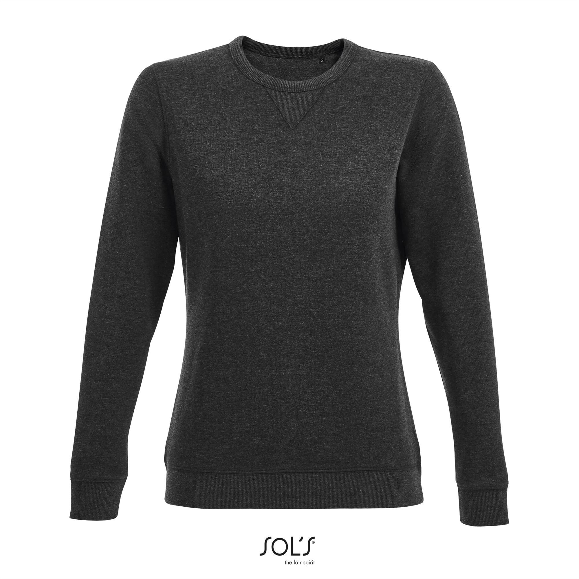 Dames sweatshirt Sweaters voor Dames bedrukbaar houtskool grijs