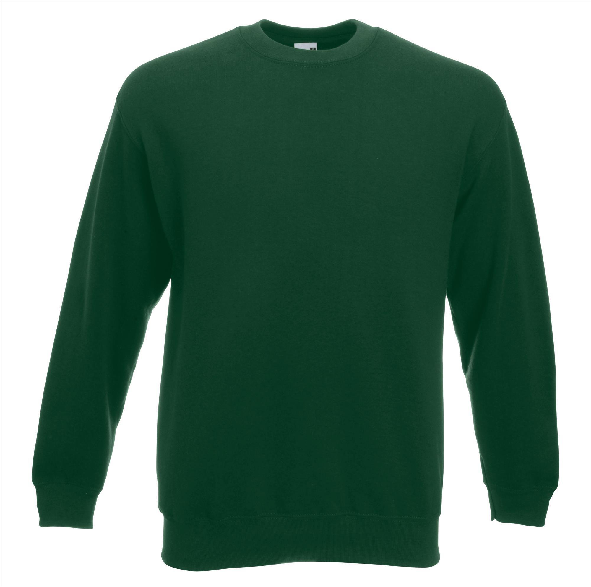 Donker groene trui sweater klassieke uitvoering unisex