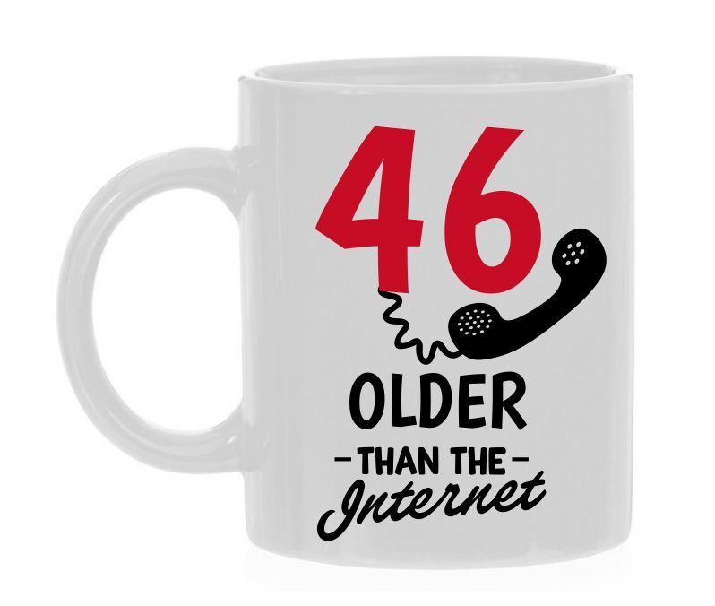 Een leuk kado voor hem of haar die 46 wordt deze mok ouder dan het internet