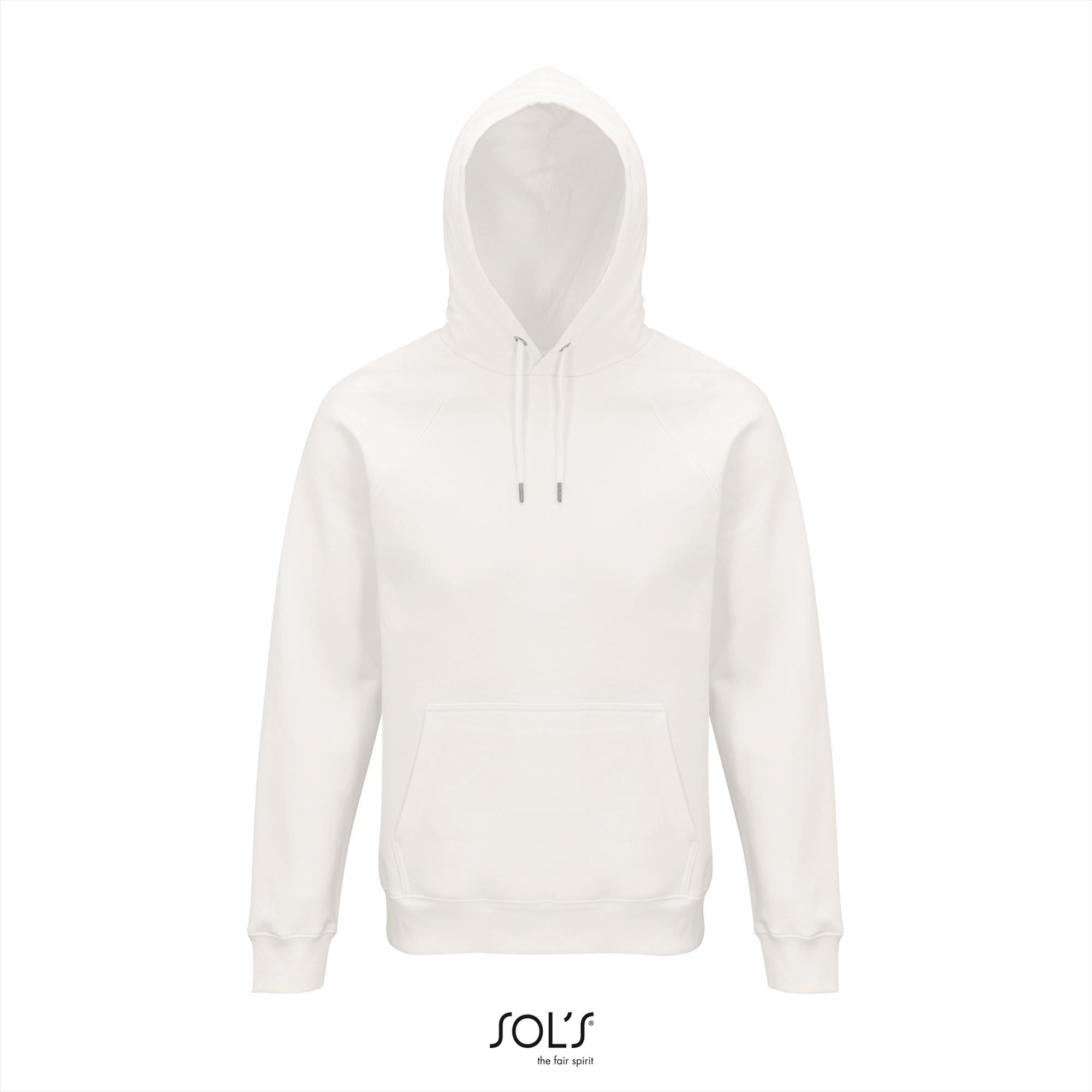 Hoge kwaliteit organische hoodie wit unisex