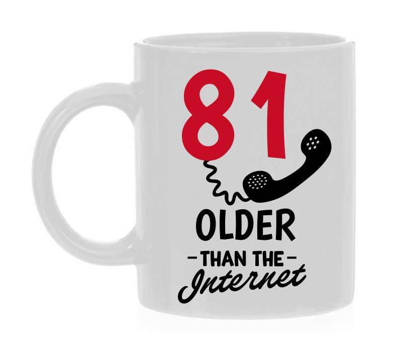 Leeftijd mok 81 jaar oud ouder dan het internet grappige leuk koffie mok