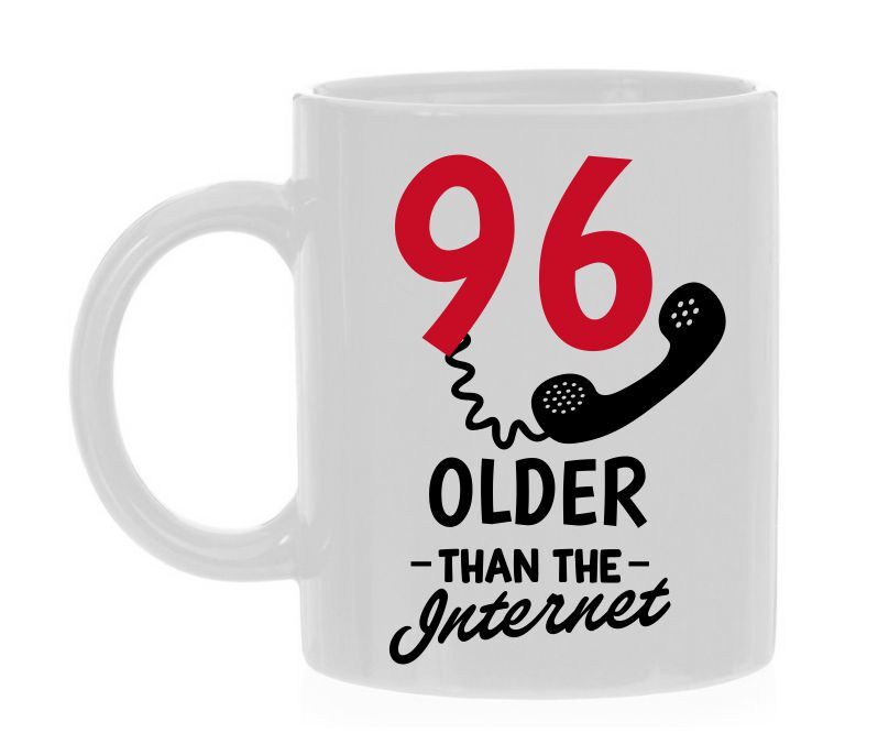 Leeftijd mok 96 jarig grappig cadeau ouder dan het internet
