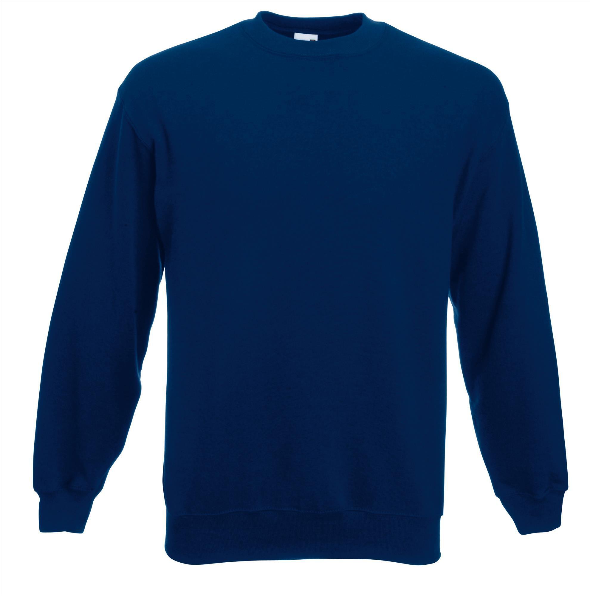 Marine blauwe trui sweater klassieke uitvoering unisex