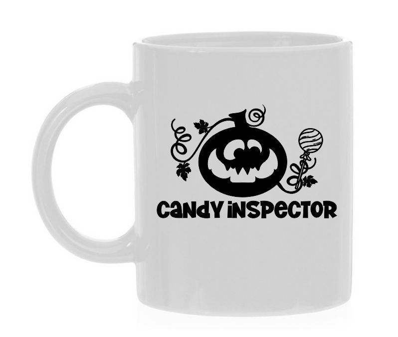 Mok voor Halloween pumpkin candy inspector snoep inspecteur