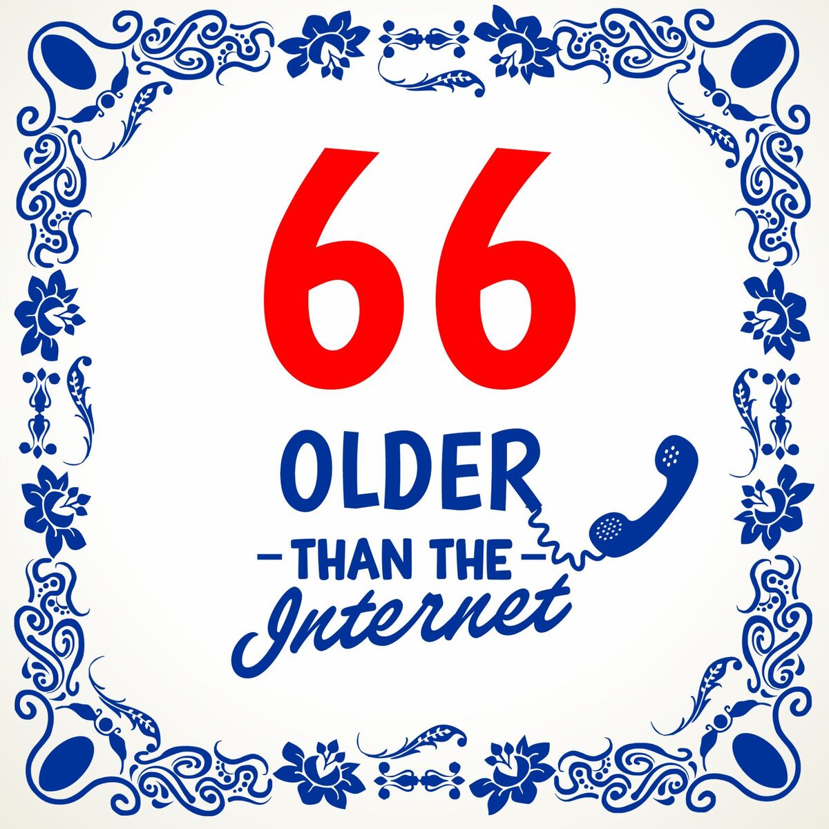 Older than the internet tegel 66 jaar fun cadeau orgineel en leuk