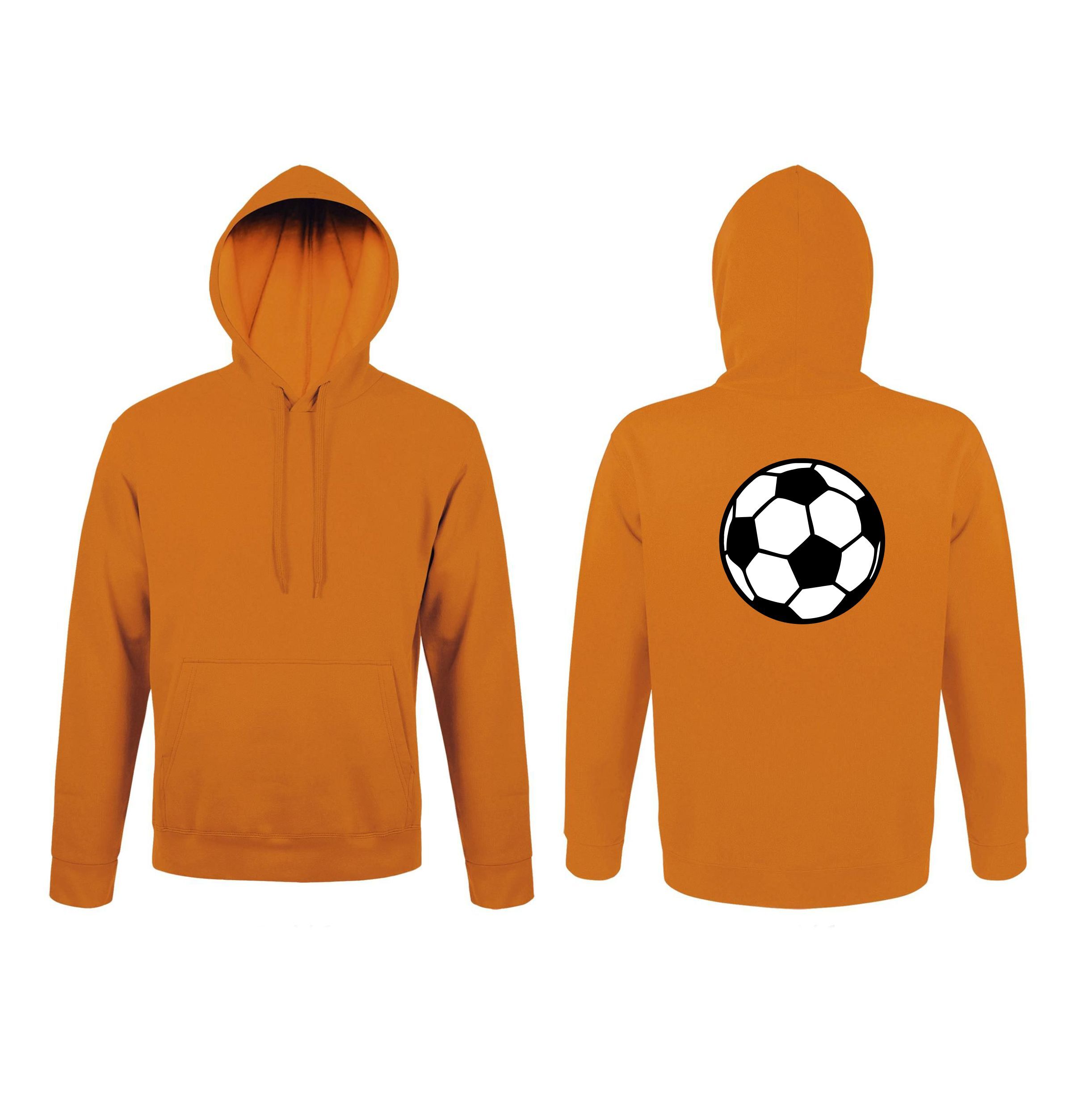 Oranje hoodie voetlbal print