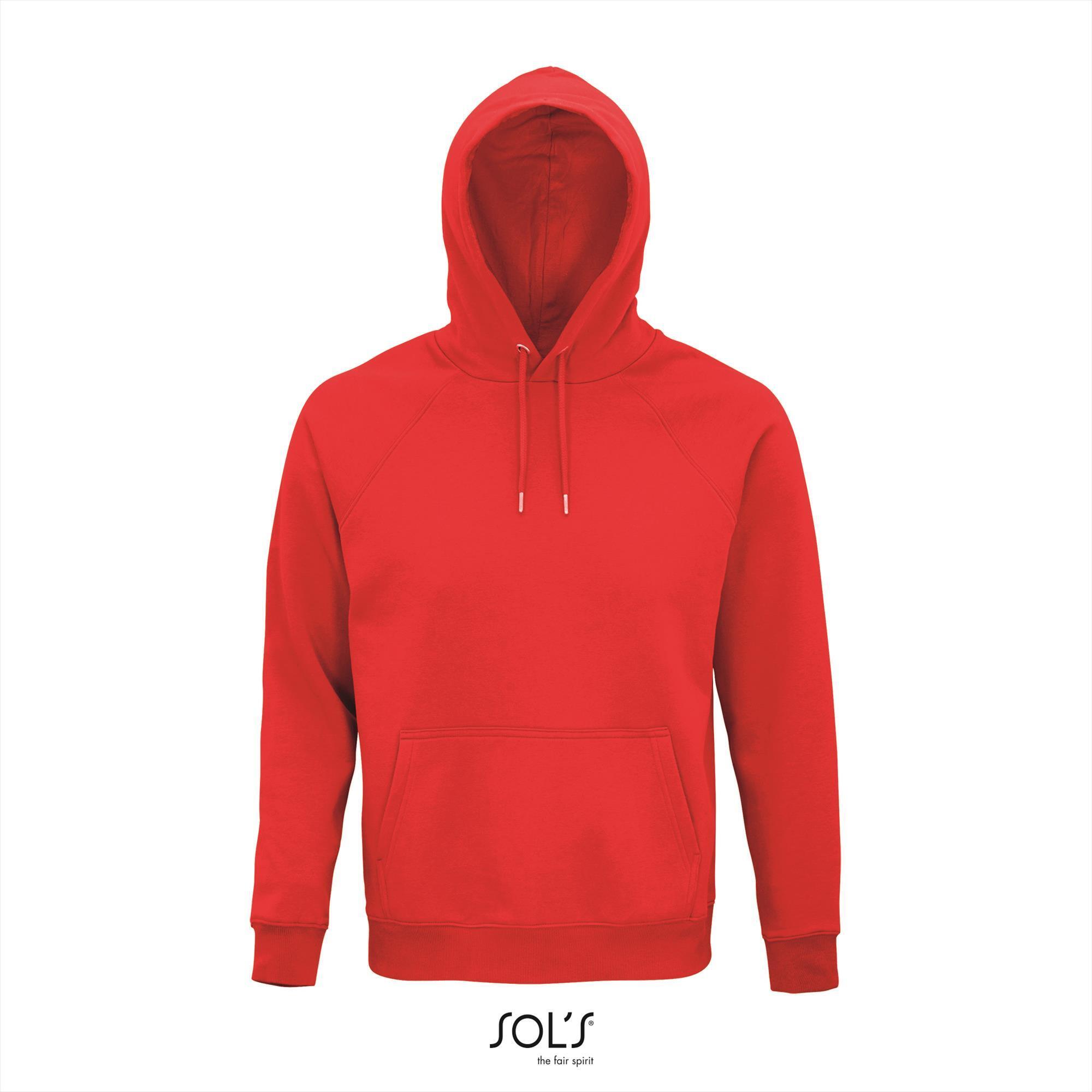 Rode Hoge kwaliteit organische hoodie unisex 