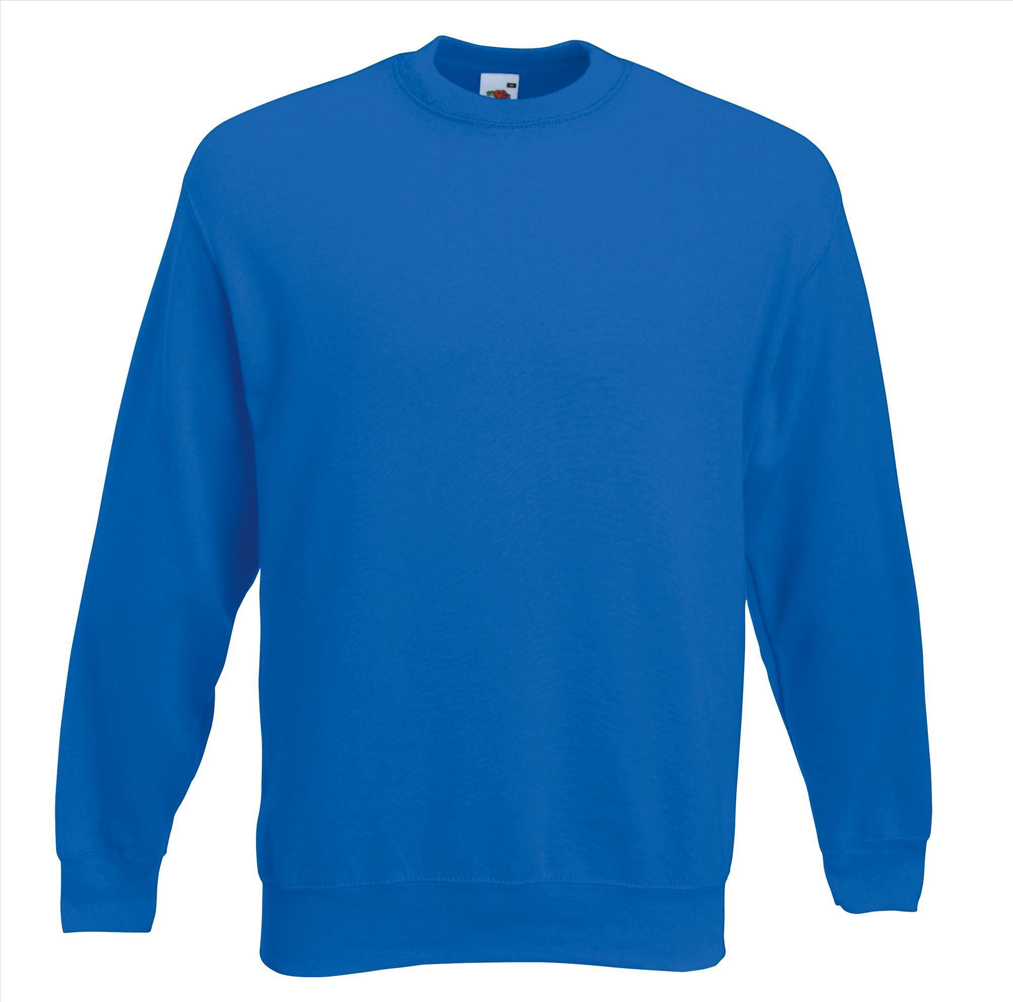 Royal blue blauwe trui sweater klassieke uitvoering unisex