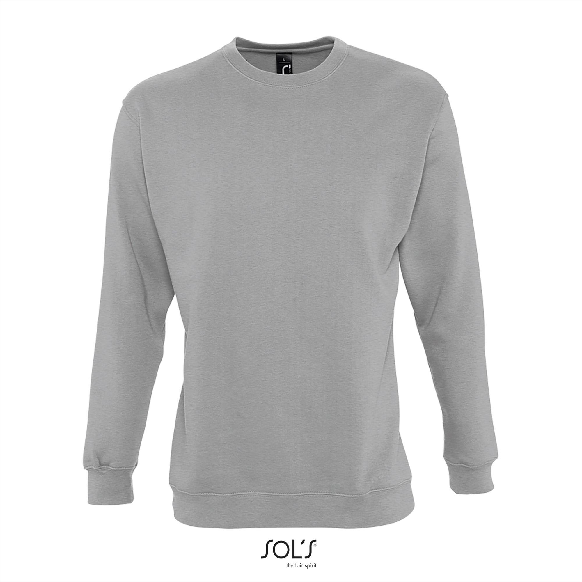 sweatshirt mannen met polyester bedrukbaar Unisex grijs melange
