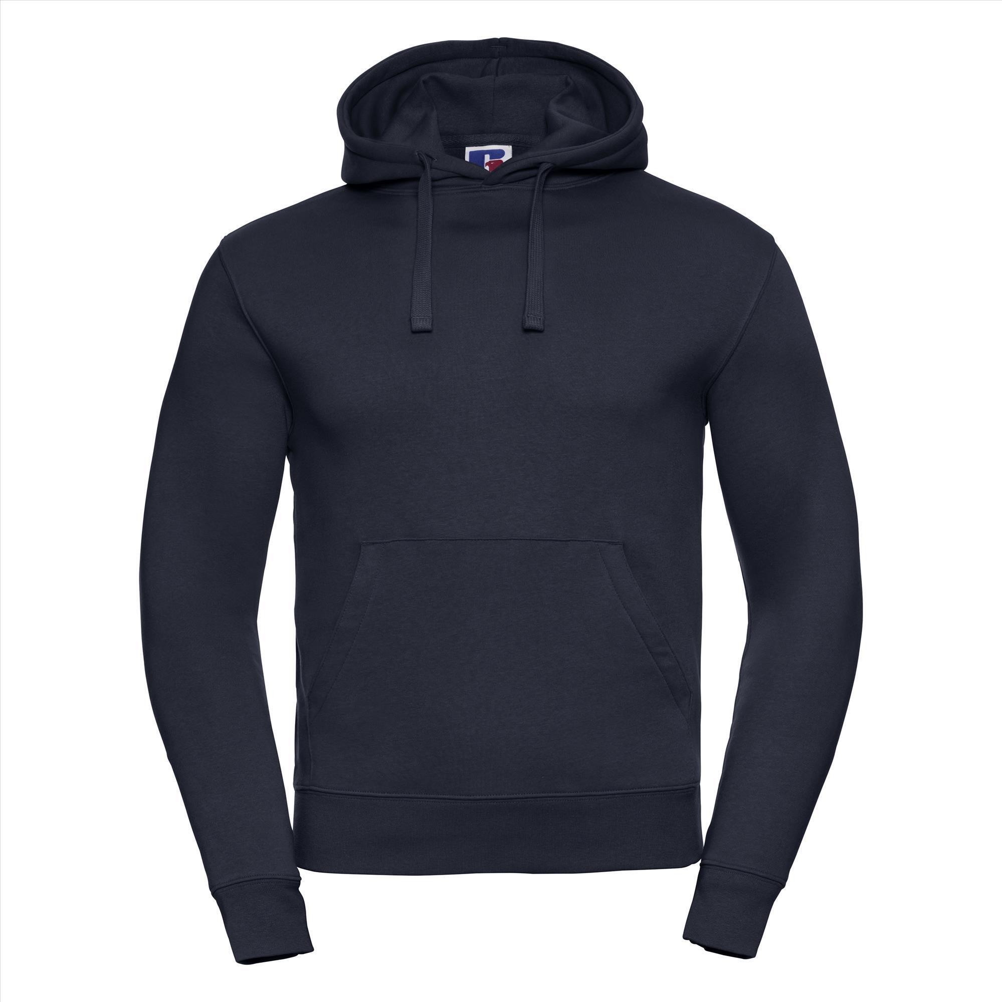 Sweatshirt met dubbellaags capuchon mannen unisex Donker blauw