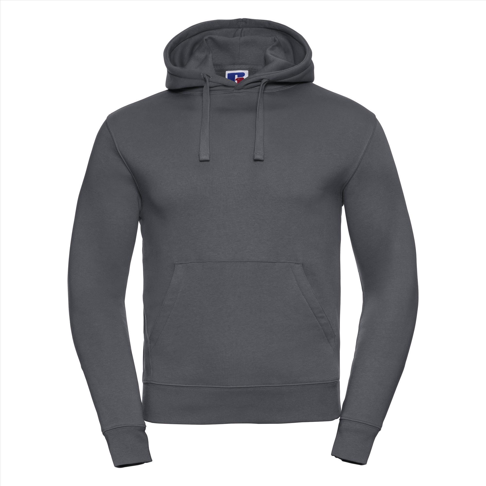 Sweatshirt met dubbellaags capuchon mannen unisex donker grijs