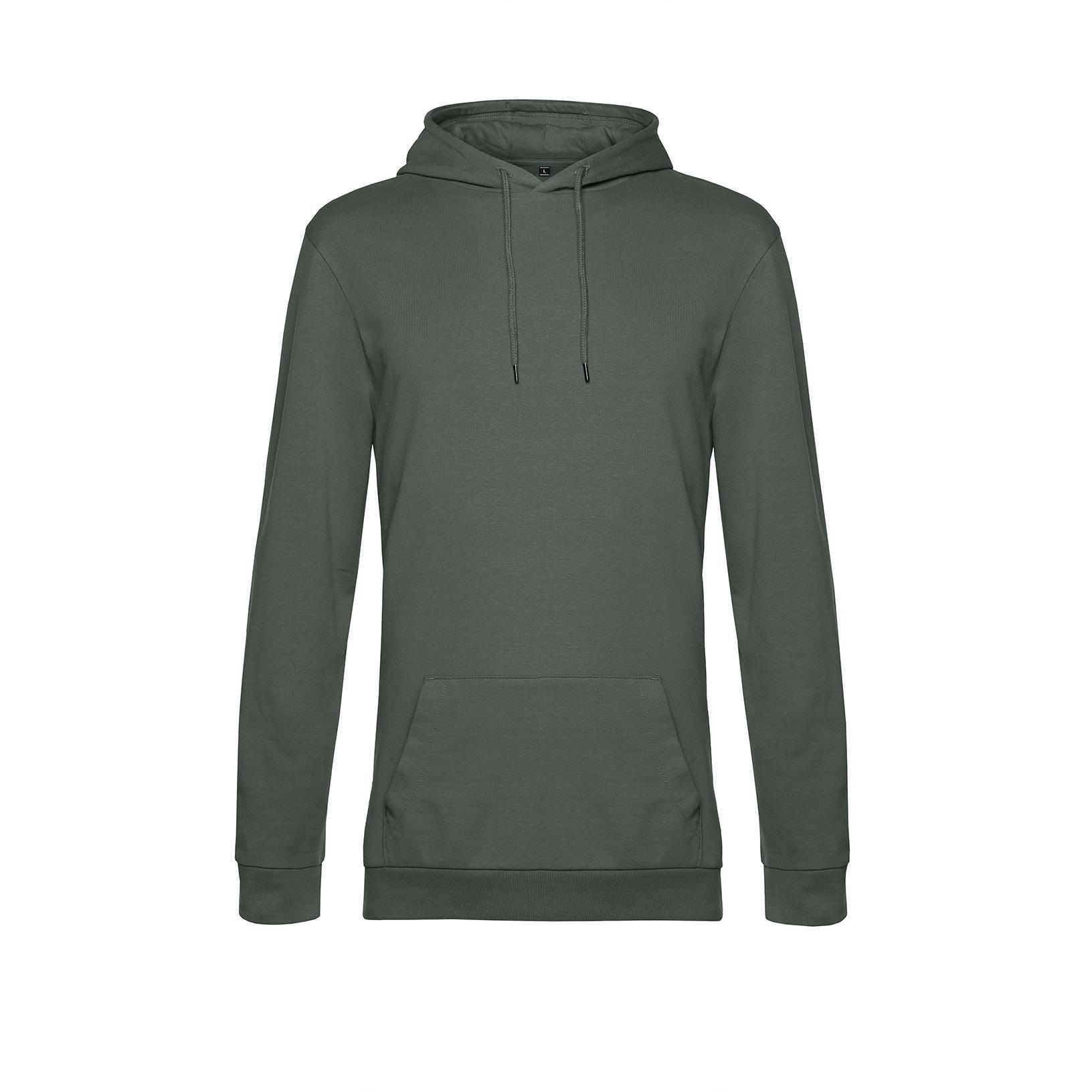 Trendy hoodie voor mannen bedrukbaar kaki kleur