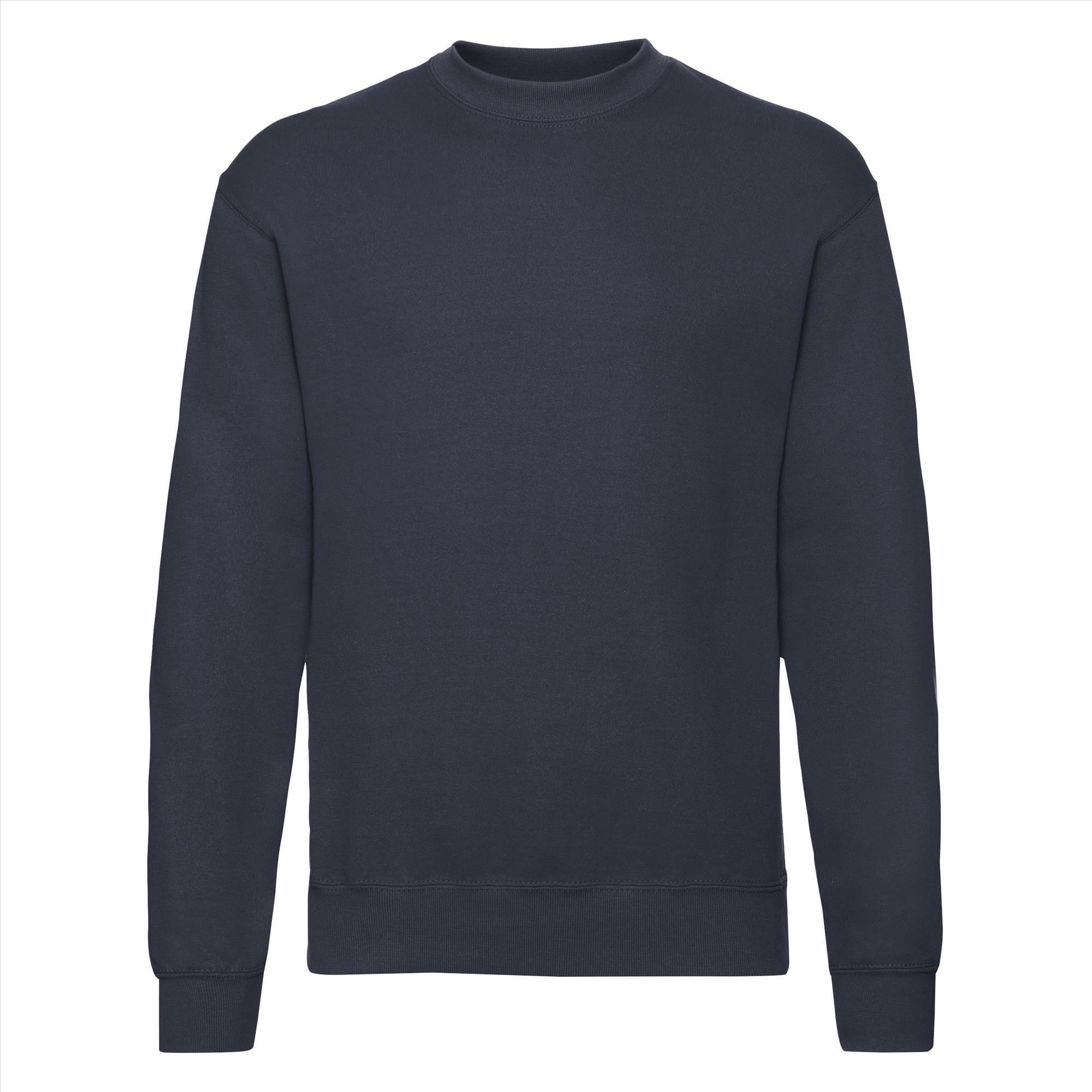 trui sweater klassieke uitvoering unisex diep blauw