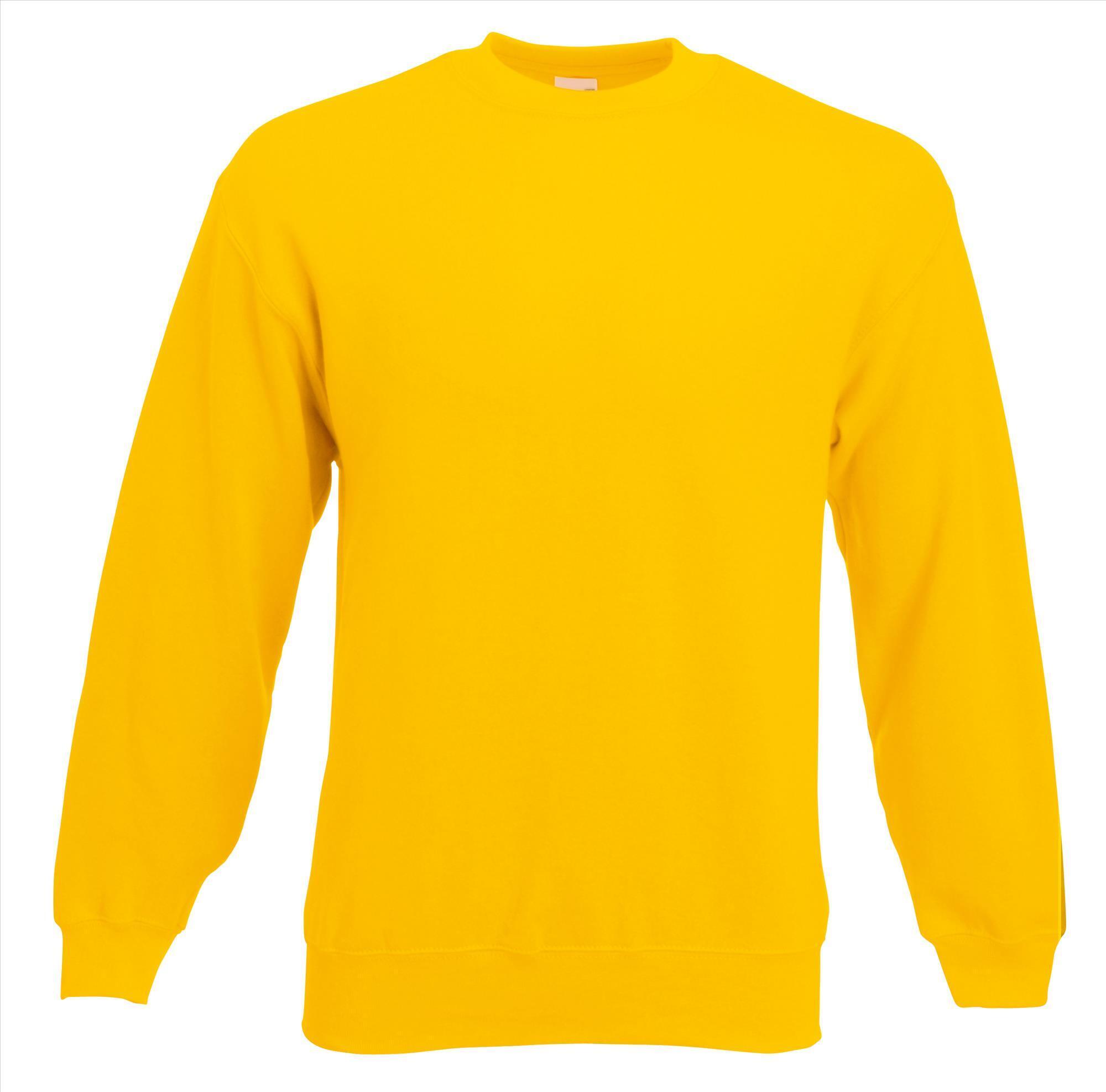 Trui sweater klassieke uitvoering unisex geel gold yellow