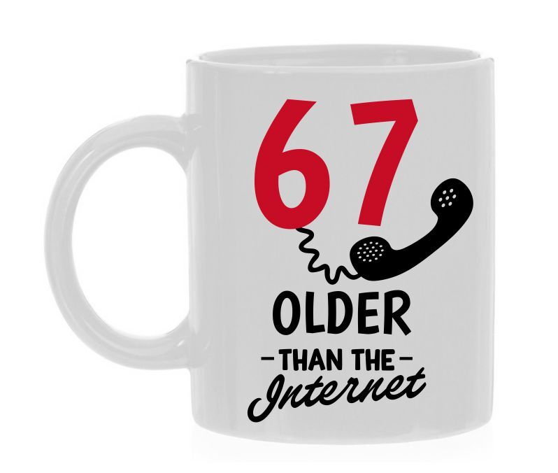 Verjaardagsmok 67 jaar leuk kado older than the internet